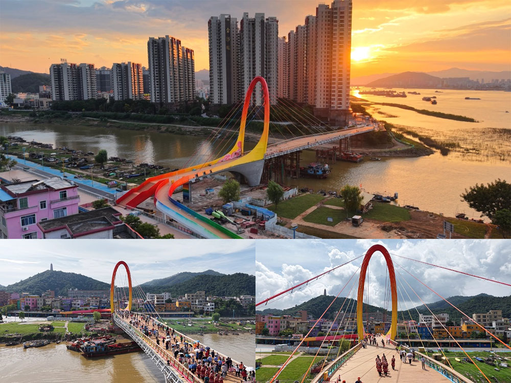 零的突破！粤润通吊装助力全国首座全国产碳纤维 索斜拉桥惊艳亮相
